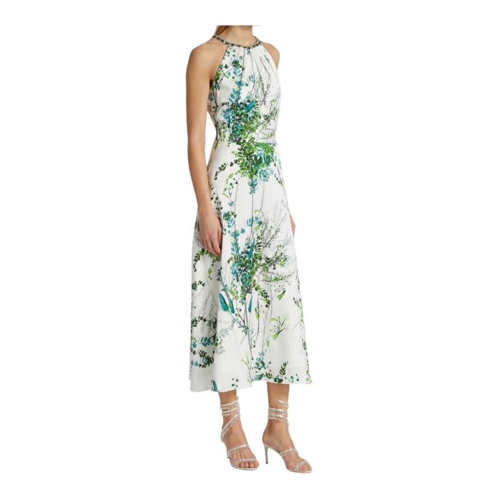 TERI JON by Rickie Freeman Embellished Halter Midi Dress Size 4 NWT - Picture 3 of 10